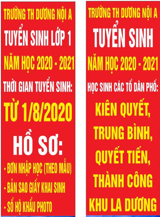 Thông báo tuyển sinh năm học 2001- 2021